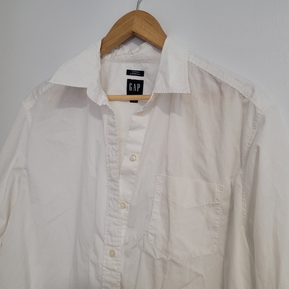 GAP The Big Shirt Crisp White Button Down Size Medium Oversized Relaxed Fit - Picture 4 of 7